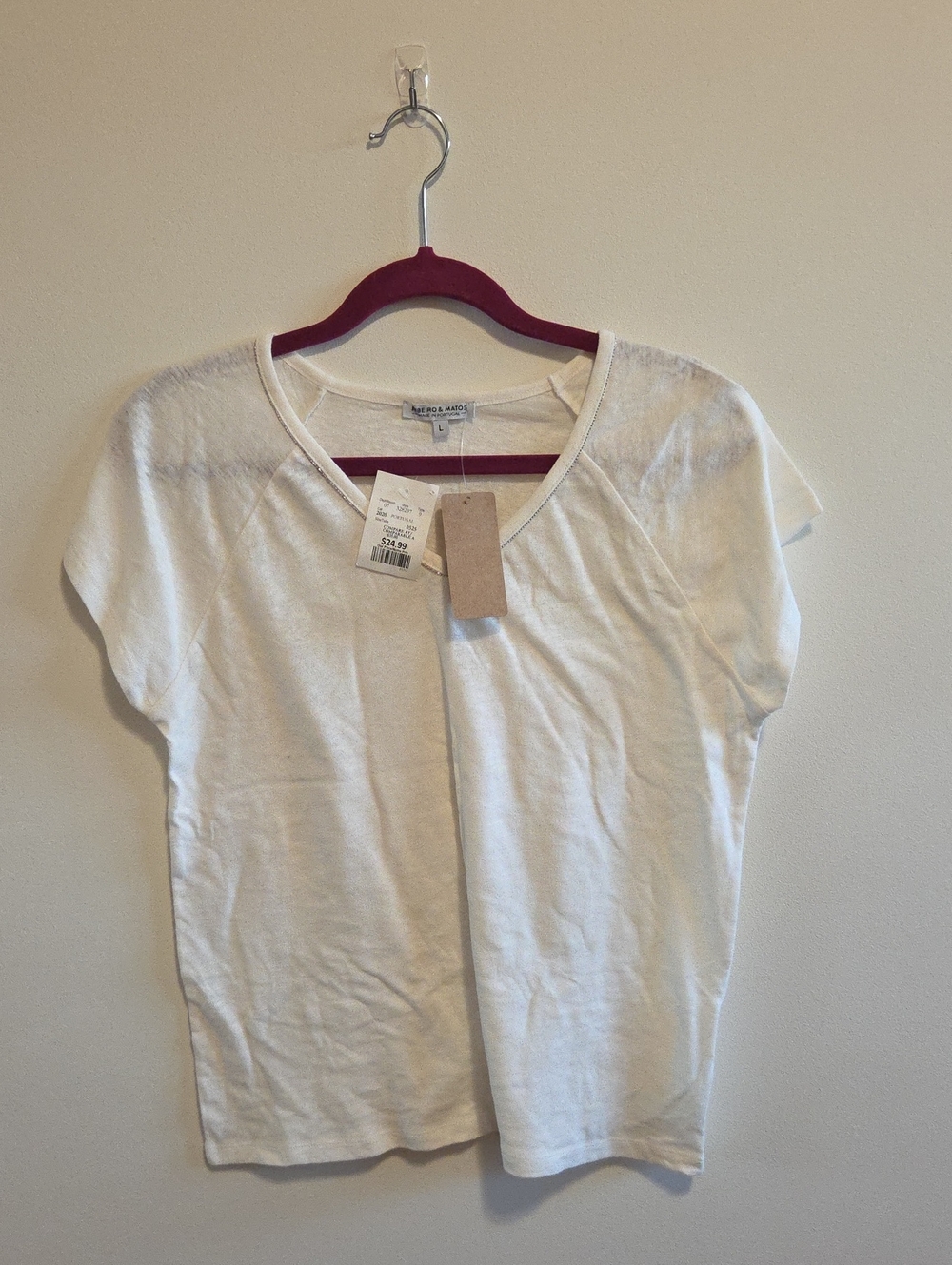 Linen Cotton  Short-Sleeve V-Neck Tee